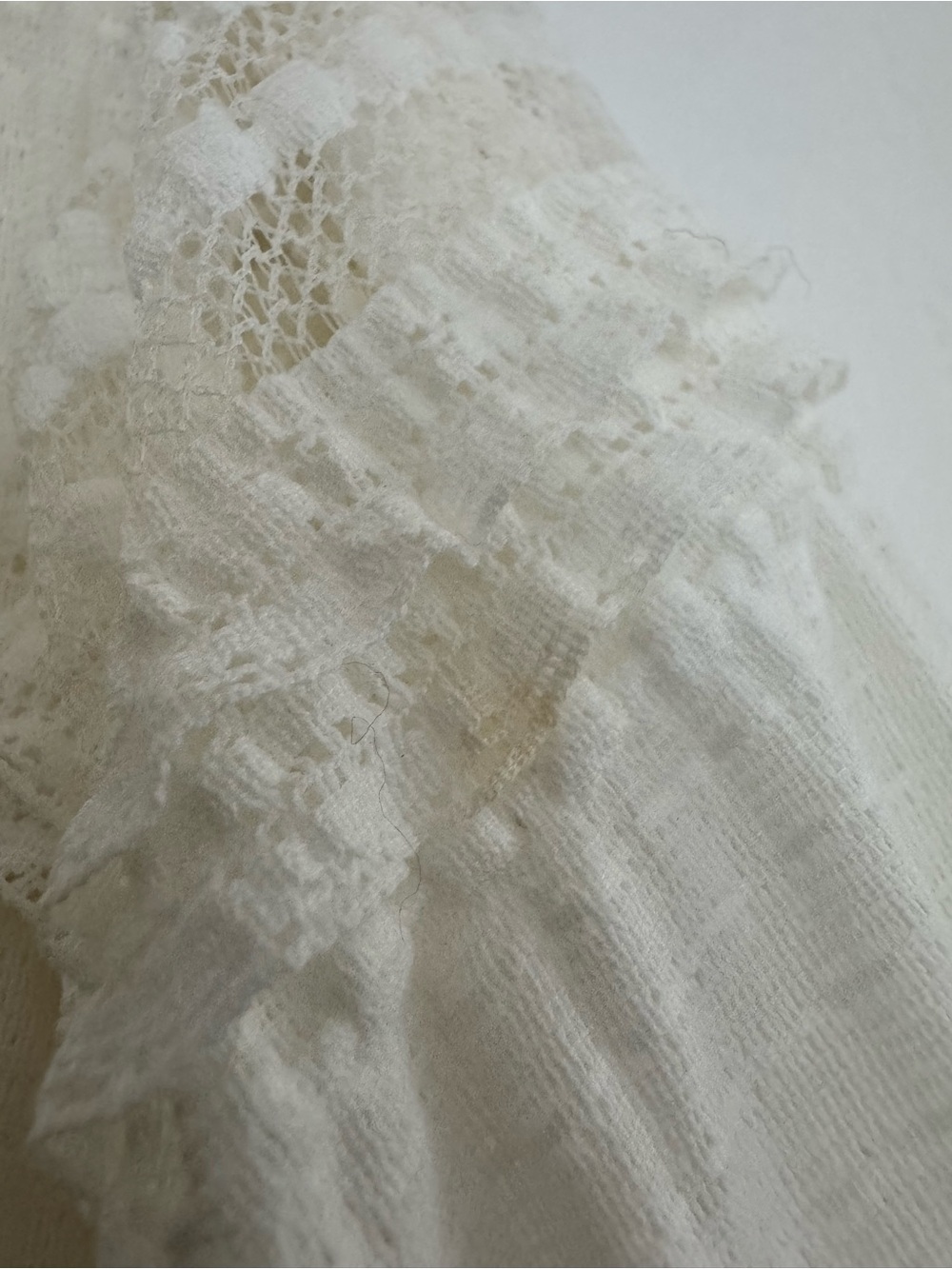 Tularosa Quinn Midi Dress Cream Boho Ruffle Puff Shoulder Belted Bridal Wedding - Picture 9 of 15